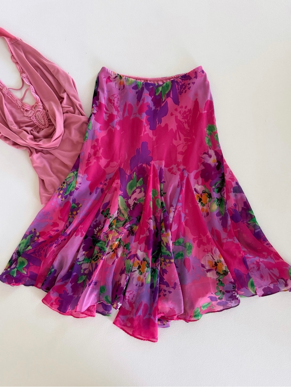Vintage cache  Fairy Garden Floral Ruffle Midi Skirt - Picture 6 of 6